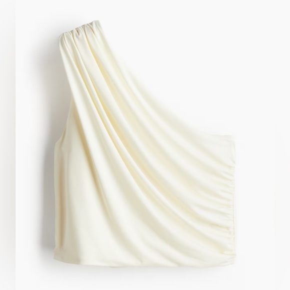 H&M Tops - NWT H & M Women's Jersey One-Shoulder Black Fitted Crop Top. Size: XXL.